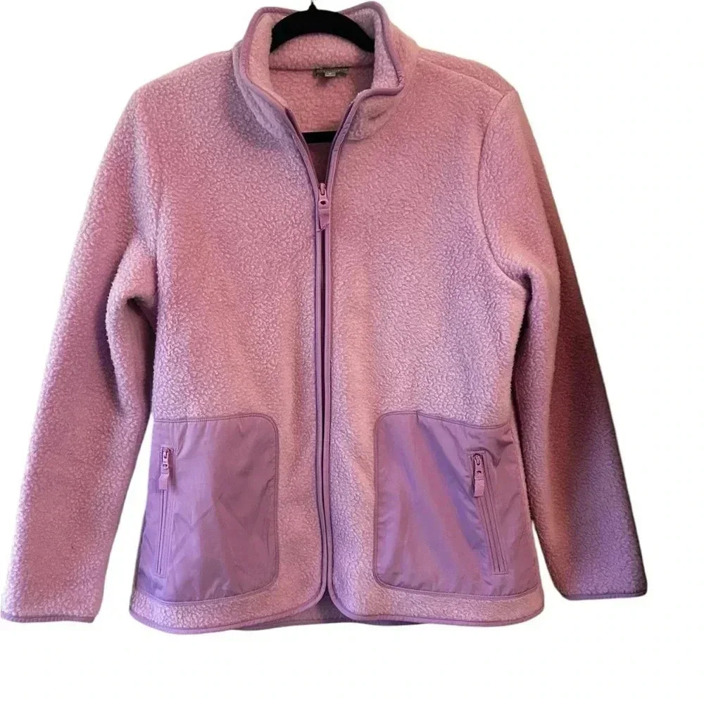 TALBOTS PURPLE HIGH-LOW COZY SHERPA JACKET Medium